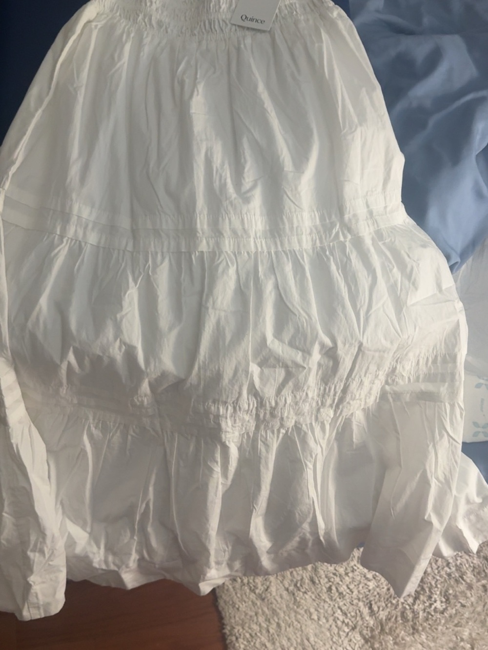 Quince White Tiered Maxi Skirt with Smocked Waist - Picture 9 of 11